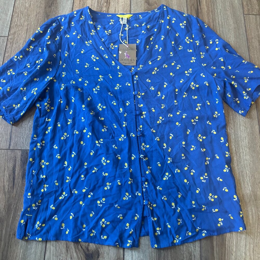 Joules Georgia Lemon Ditsy Button Up Blouse